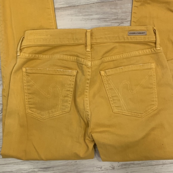 Citizens of Humanity Thompson med rise skinny size 29 mustard colored jean - Picture 6 of 8